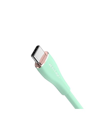 Кабель Vention USB 2.0 C Male to C Male 5A Cable 1M Light Green Silicone Type (TAWGF) (TAWGF)