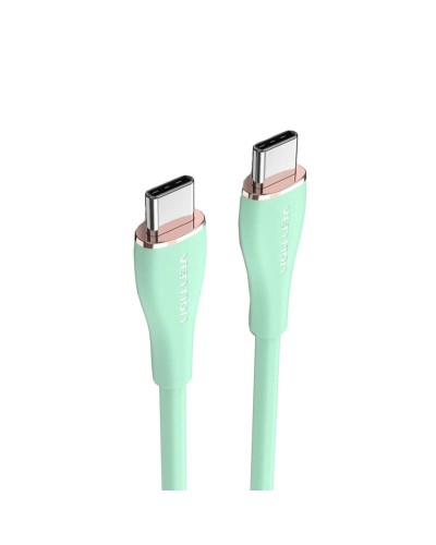 Кабель Vention USB 2.0 C Male to C Male 5A Cable 2M Light Green Silicone Type (TAWGH) (TAWGH)