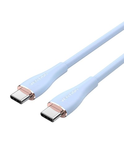 Кабель Vention USB 2.0 C Male to C Male 5A Cable 1M Light Blue Silicone Type (TAWSF) (TAWSF)