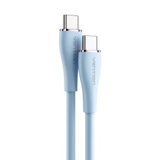 Кабель Vention USB 2.0 C Male to C Male 5A Cable 1M Light Blue Silicone Type (TAWSF) (TAWSF)