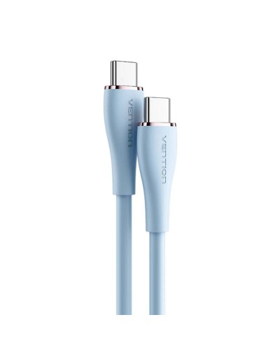 Кабель Vention USB 2.0 C Male to C Male 5A Cable 1M Light Blue Silicone Type (TAWSF) (TAWSF)