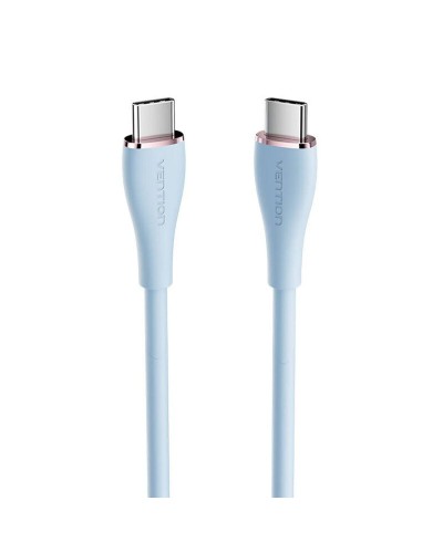 Кабель Vention USB 2.0 C Male to C Male 5A Cable 1M Light Blue Silicone Type (TAWSF) (TAWSF)