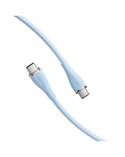 Кабель Vention USB 2.0 C Male to C Male 5A Cable 1M Light Blue Silicone Type (TAWSF) (TAWSF)