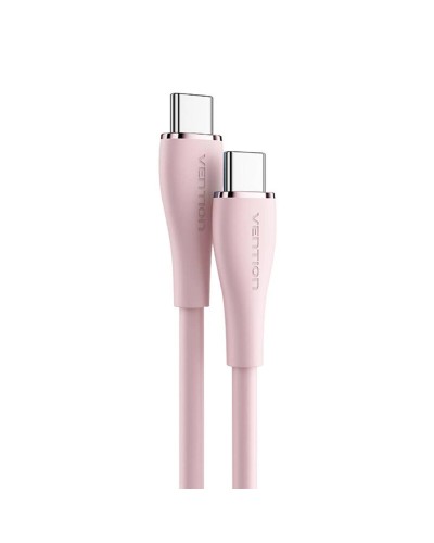 Кабель Vention USB 2.0 C Male to C Male 5A Cable 1M Pink Silicone Type (TAWPF) (TAWPF)