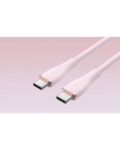 Кабель Vention USB 2.0 C Male to C Male 5A Cable 1M Pink Silicone Type (TAWPF) (TAWPF)