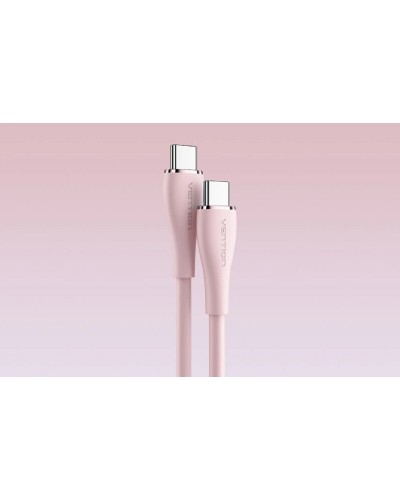 Кабель Vention USB 2.0 C Male to C Male 5A Cable 1M Pink Silicone Type (TAWPF) (TAWPF)