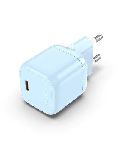 Зарядний пристрій Vention 1-port USB-C GaN Charger(30W) EU-Plug Blue (FAKL0-EU) (FAKL0-EU)