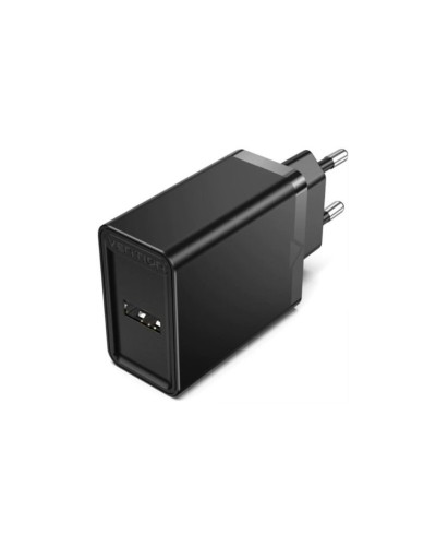 Зарядний пристрій Vention 1-port USB Wall Charger(12W) EU-Plug Black (FAAB0-EU) (FAAB0-EU)