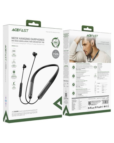 Наушники ACEFAST N1 neck hanging Bluetooth earphones Black (6974316282808)