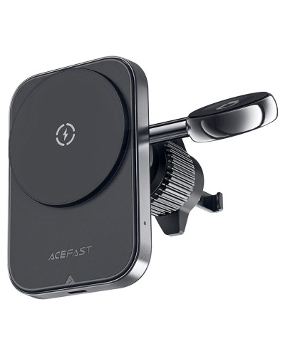 Тримач для мобiльного з БЗП ACEFAST D18 in-car 2-in-1 magnetic wireless charging holder Black (6974316282761)