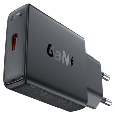 Сетевое зарядное устройство для ACEFAST A65 PD20W GaN single USB-C ultra-thin charger Black (6974316282686)