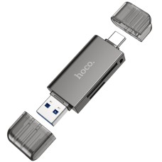 Хаб HOCO HB39 USB/Type-C 3.0 high-speed card reader Metal Gray (6942007604819 )