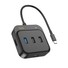 Хаб HOCO HB37 Easy link 6-in-1 Multiport Adapter(HDTV+RJ45+USB3.0+USB2.0*2+PD100W) Black (6931474799029 )