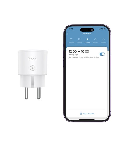 Смарт розетка HOCO AC16 Veloz smart socket(EU/GER) White (6942007616959 )