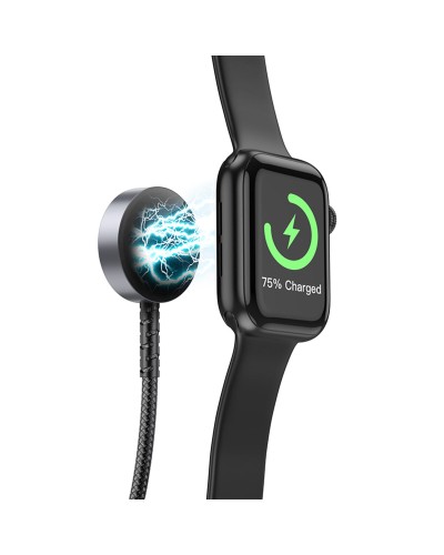 Бездротовий зарядний пристрій HOCO CW54 2-in-1 charging cable iP+iWatch Black (6942007611381 )