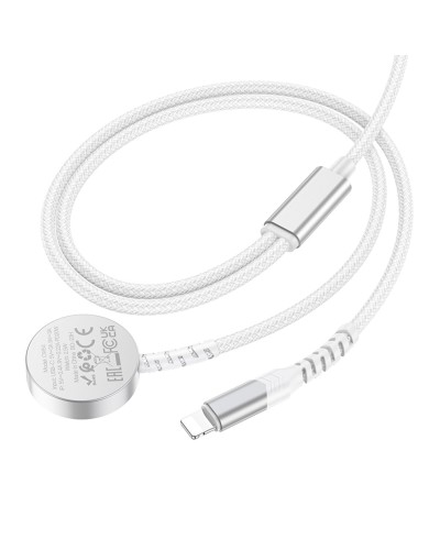 Бездротовий зарядний пристрій HOCO CW54 2-in-1 charging cable iP+iWatch White (6942007611398 )