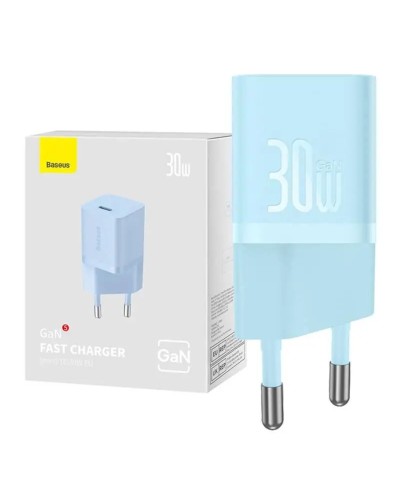 Мережевий зарядний пристрій Baseus GaN5 Fast Charger(mini) 1C 30W EU Blue (CCGN070603)