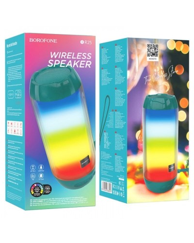 Портативна колонка BOROFONE BR25 Crazy sound colorful luminous BT speaker Peacock Blue (6974443386547)