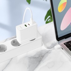 Сетевое зарядное устройство для BOROFONE BN11 Imperial PD100W three-port(2C1A) charger White (6941991103773)