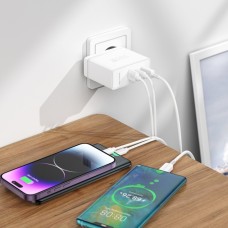Сетевое зарядное устройство для BOROFONE BN11 Imperial PD100W three-port(2C1A) charger White (6941991103773)