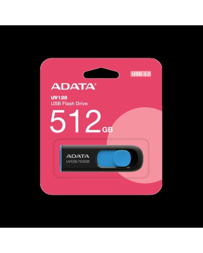 Flash A-DATA USB 3.2 UV 128 512Gb Black/Blue (AUV128-512G-RBE)