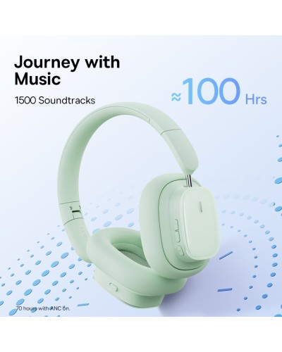 Навушники Baseus Bowie H1i Noise-Cancellation Wireless Headphones Natural Green (A00050402633-00)