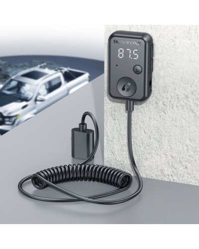 Bluetooth-ресивер BOROFONE BC49 June car BT FM transmitter Black (6941991107481)