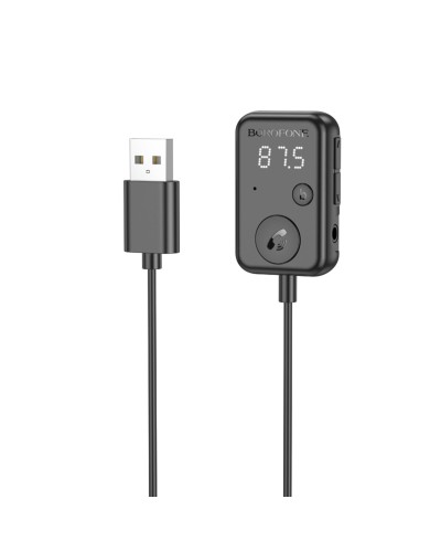 Bluetooth-ресивер BOROFONE BC49 June car BT FM transmitter Black (6941991107481)