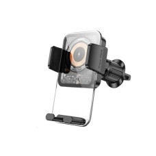 Держатель для мобильного с БЗП BOROFONE BH209 Riley Wireless Fast Charging Car Holder(Air Outlet) Black (6941991108679)