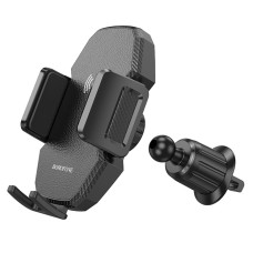 Держатель для мобильного с БЗП BOROFONE BH213 Adelante Wireless Fast Charging Car Holder(Air Outlet) Black (6941991109775)
