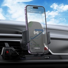 Держатель для мобильного с БЗП BOROFONE BH213 Adelante Wireless Fast Charging Car Holder(Air Outlet) Black (6941991109775)