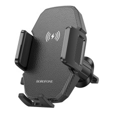 Держатель для мобильного с БЗП BOROFONE BH213 Adelante Wireless Fast Charging Car Holder(Air Outlet) Black (6941991109775)