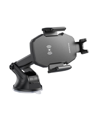 Тримач для мобiльного з БЗП BOROFONE BH214 Adelante wireless fast charging car holder(center console) Black (6941991109782)