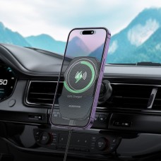 Держатель для мобильного с БЗП BOROFONE BH215 Adelante magnetic wireless fast charging car holder(air outlet) Black (6941991109799)