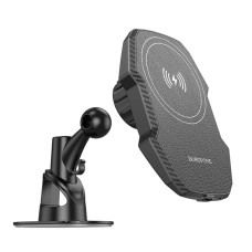 Держатель для мобильного с БЗП BOROFONE BH216 Adelante magnetic wireless fast charging car holder(center console) Black (6941991109805)