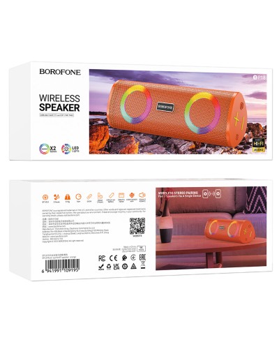 Портативна колонка BOROFONE BP18 Music sports BT speaker Orange (6941991109195)