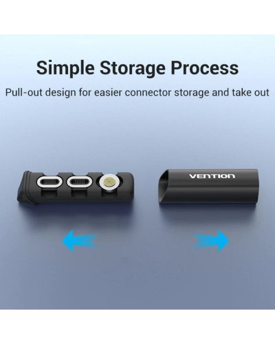 Футляр для зберігання Vention 3-slot Magnetic Connector Storage Case Black (KBUB0) (KBUB0)