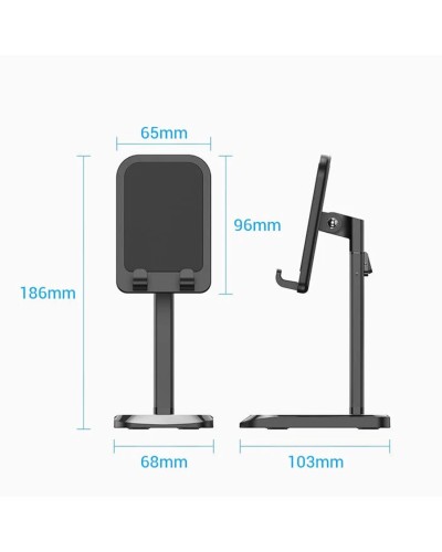 Тримач для телефону Height Adjustable Desktop Cell Phone Stand Black Aluminum Alloy Type (KCQB0) (KCQB0)