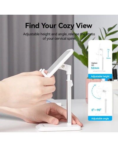 Тримач для телефону Height Adjustable Desktop Cell Phone Stand White Aluminum Alloy Type (KCQW0) (KCQW0)