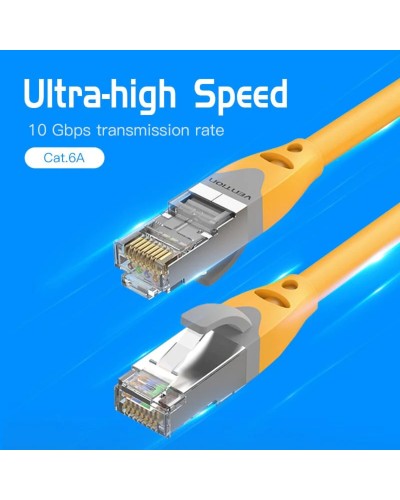 Кабель Vention Cat.6A SFTP Patch Cable 1M Yellow (IBHYF)