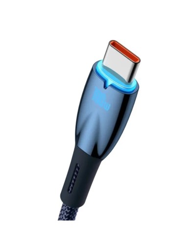 Кабель Baseus Glimmer Series Fast Charging Data Cable USB to Type-C 100W 2m Blue (CADH000503)