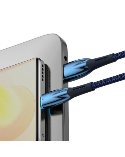 Кабель Baseus Glimmer Series Fast Charging Data Cable USB to Type-C 100W 2m Blue (CADH000503)