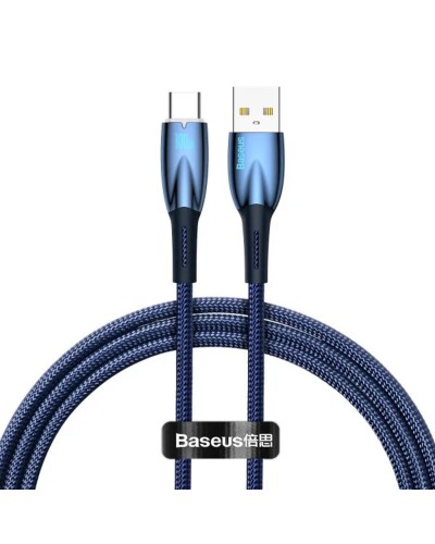 Кабель Baseus Glimmer Series Fast Charging Data Cable USB to Type-C 100W 2m Blue (CADH000503)