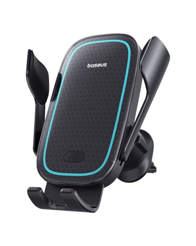 Тримач для мобiльного з БЗП Baseus Milky Way Pro Series Wireless Charging Electric Car Mount Phone Holder 15W Cluster Black (C40357000111-00)