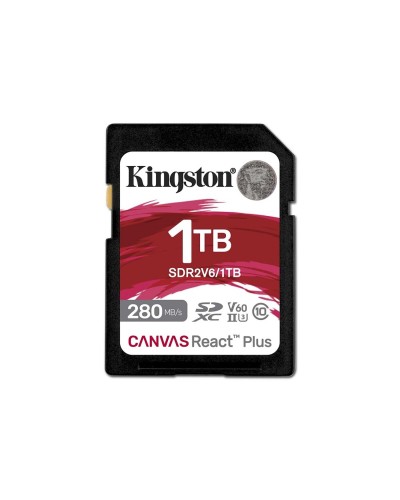 SDXC (UHS-II U3) Kingston Canvas React Plus 1Tb class 10 V60 (R280MB/s, W150MB/s) (SDR2V6/1TB)