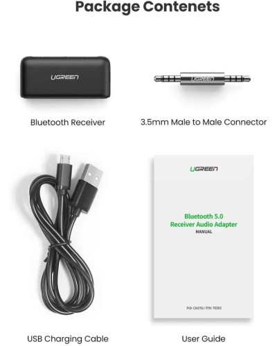 Bluetooth-ресивер UGREEN CM276 Bluetooth 5.0 Receiver Audio Adapter(UGR-70303) (UGR-70303)