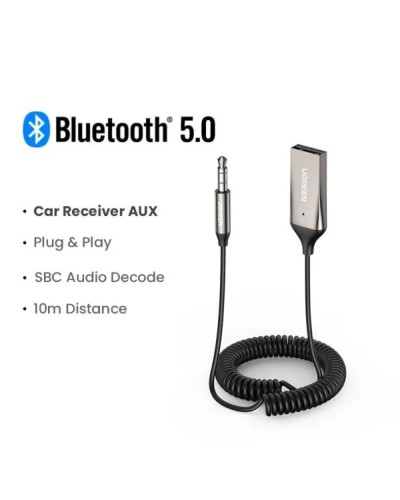 Bluetooth-ресивер UGREEN CM309 Bluetooth Car Receiver Aux with Mic (Space Gray)(UGR-70601) (UGR-70601)