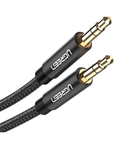 Аудіо кабель UGREEN AV112 3.5mm Male to 3.5mm Male Cable Gold Plated Metal Case with Braid 1m (Black)(UGR-50361) (UGR-50361)