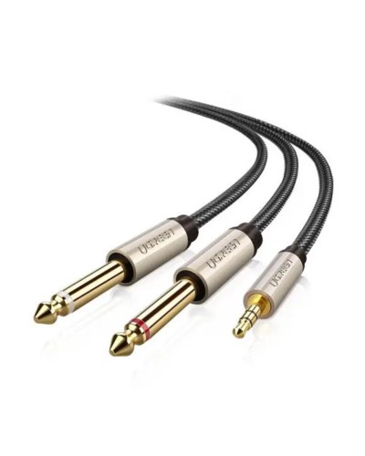 Аудіо кабель UGREEN AV126 3.5mm TRS to Dual 6.35mm TS Audio Cable 2m (Gray)(UGR-10615) (UGR-10615)