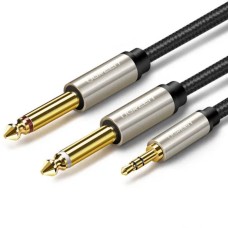 Аудіо кабель UGREEN AV126 3.5mm TRS to Dual 6.35mm TS Audio Cable 2m (Gray)(UGR-10615) (UGR-10615)